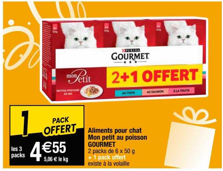 aliments pour chat mon petit au poisson gourmet
