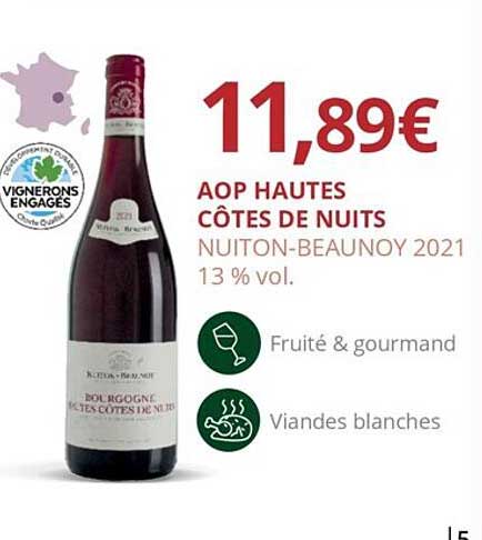 aop hautes côtes de nuits nuiton-beaunoy 2021 13% vol.