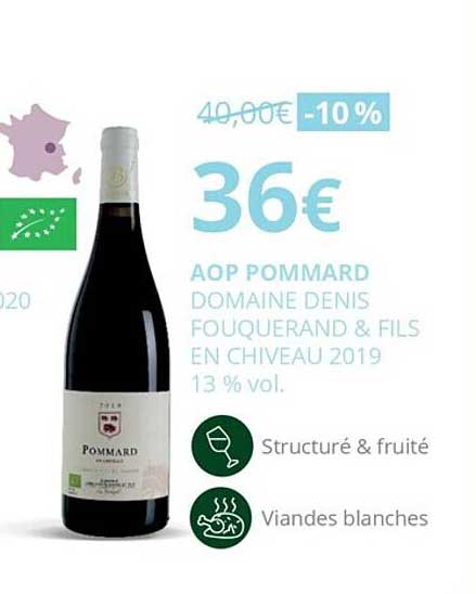 aop pommard domaine denis fouquerand & fils en chiveau 2019 13% vol.