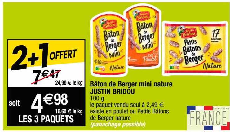 bâton de berger mini nature justin bridou