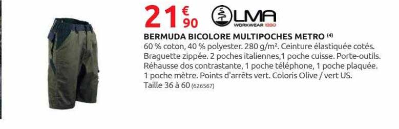 Bermuda Bicolore Multipoches Metro Olivia