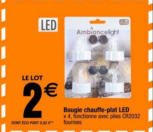 bougie chauffe-plat led