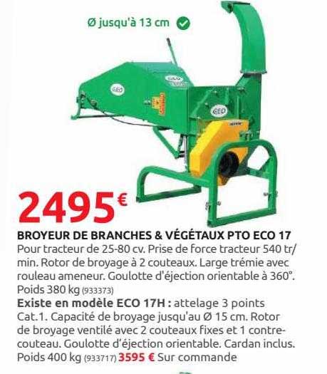 broyeur de branches & végétaux pto eco 17