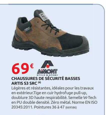 chaussures de sécurité basses artis s3 src