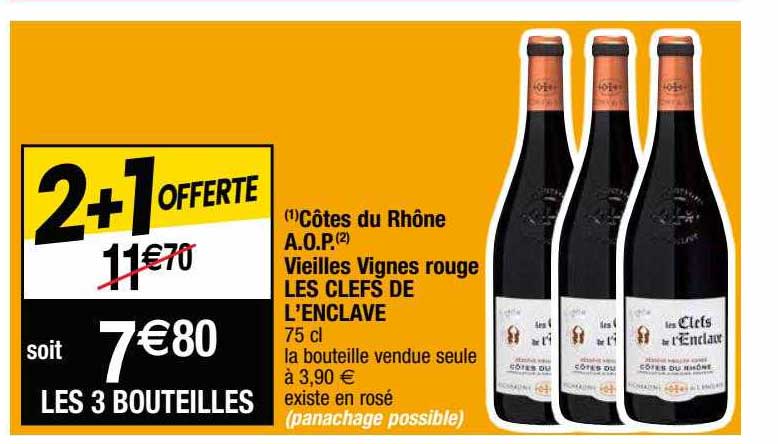 côtes du rhône a.o.p. vieilles vignes rouge les clefs de l'enclave