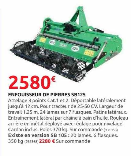 enfouisseur de pierres sb125