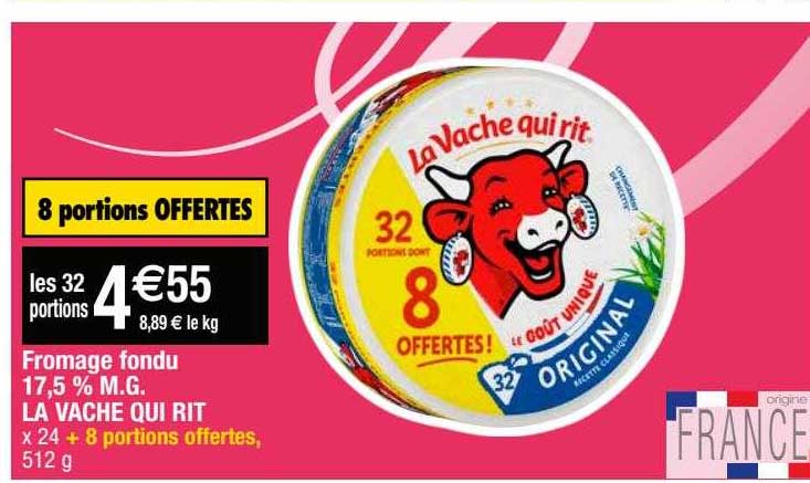 fromage fondu 17,5% m.g. la vache qui rit