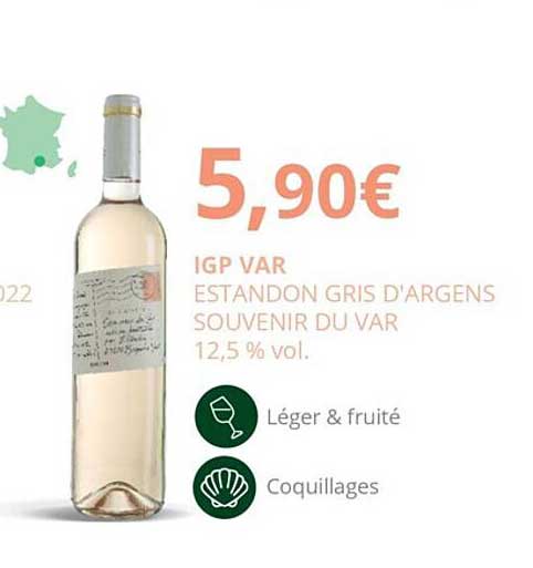 igp var estandon gris d'argens souvenir du var 12,5% vol.