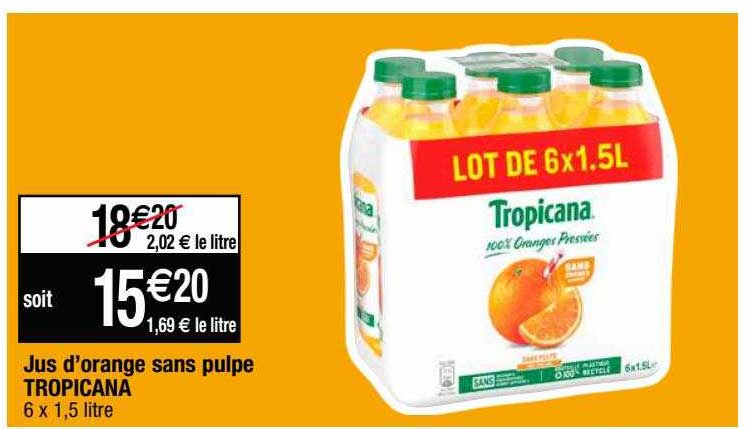 Jus D'orange Sans Pulpe Tropicana