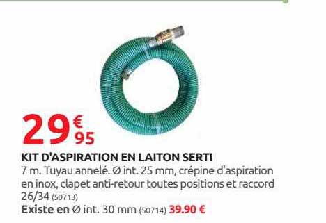 kit d'aspiration en laiton serti