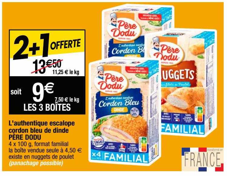 l'authentique escalope cordon bleu de dinde père dodu