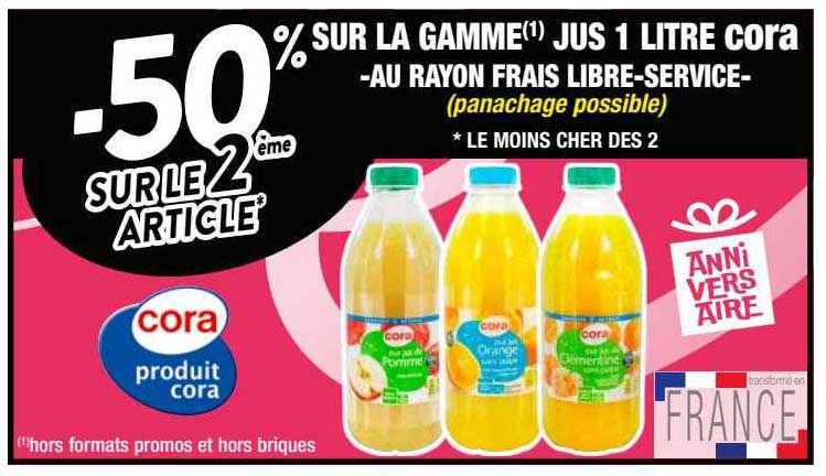la gamme jus 1 litre cora