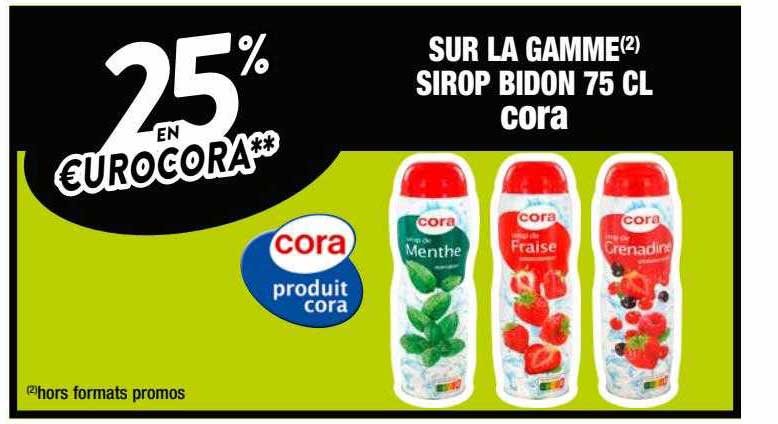 La Gamme Sirop Bidon 75 Cl Cora