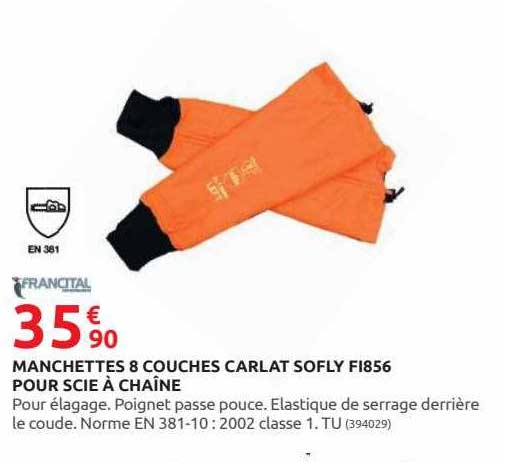 Manchettes 8 Couches Carlat Sofly Fi856 Pour Scie à Chaîne