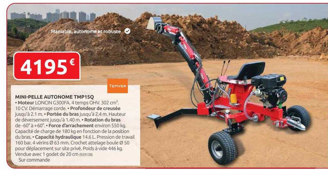 mini-pelle autonome tmp15q temver