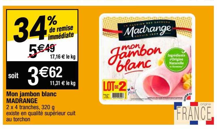 mon jambon blanc madrange