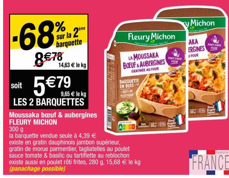 moussaka bœuf & aubergines fleury michon