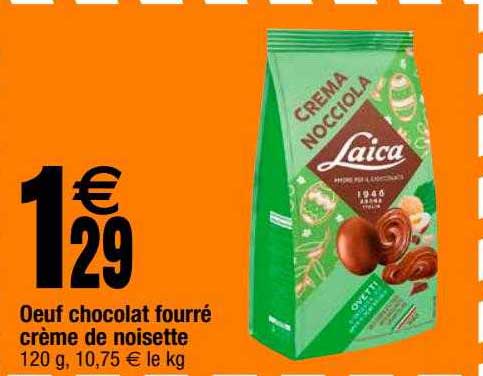 œuf Chocolat Fourré Crème De Noisette Laica