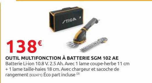 outil multifonction à batterie sgm 102 ae stiga