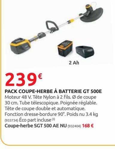 Pack Coupe-herbe à Batterie Gt 500e