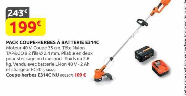 pack coupe-herbes à batterie e314c