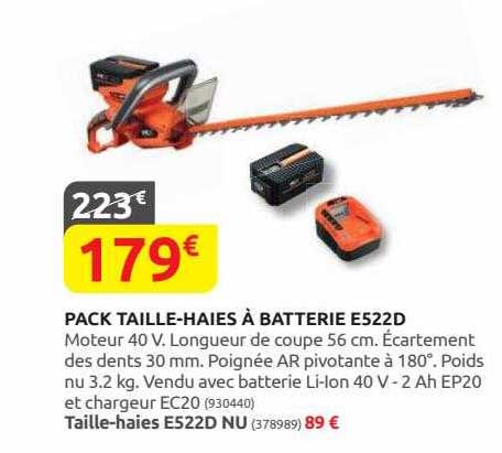 pack taille-haies à batterie e522d