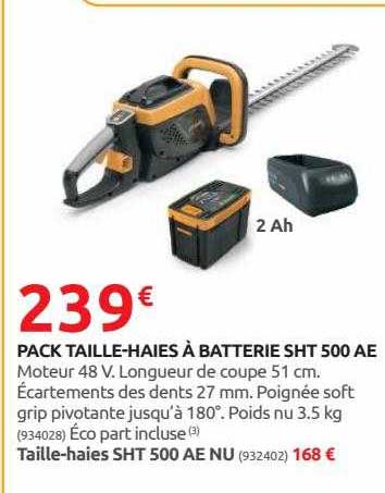 pack taille-haies à batterie sht 500 ae