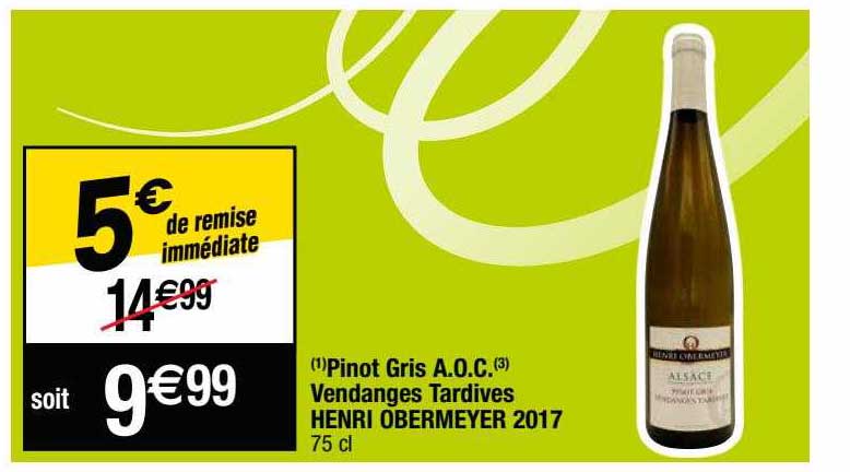 pinot gris a.o.c. vendanges tardives henri obermeyer 2017