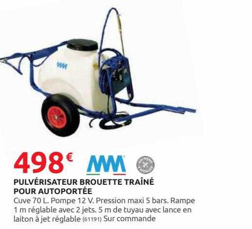 pulvérisateur brouette traîné pour autoportée mm