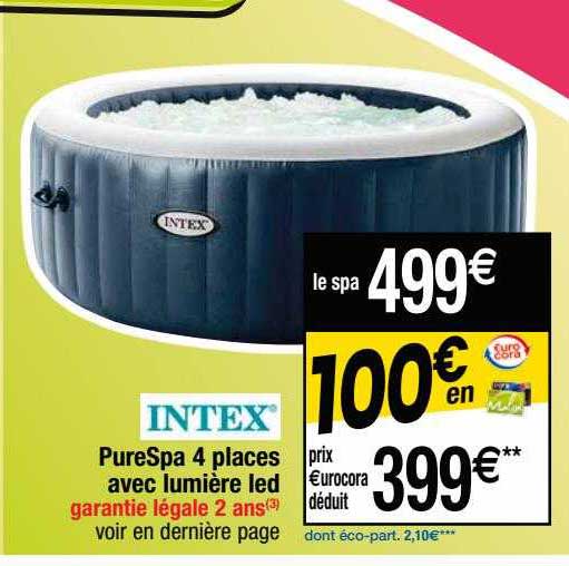 pureSpa 4 places avec lumière led intex