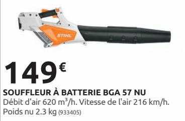 souffleur à batterie bga 57 nu stihl