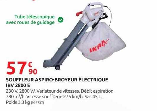 souffleur aspiro-broyeur électrique ibv 2800 e ikra
