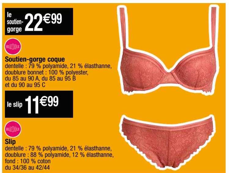 soutien-gorge coque, slip