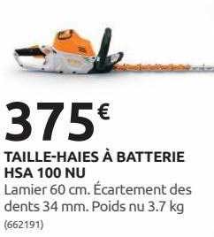 taille-haies à batterie hsa 100 nu stihl