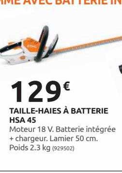 taille-haies à batterie hsa 45 stihl