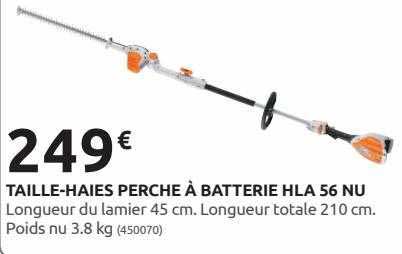 taille-haies perche à batterie hla 56 nu stihl