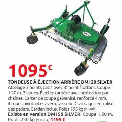 tondeuse à éjection arrière dm120 silver