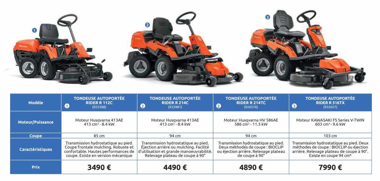 tondeuse autoportée rider r 112c, tondeuse autoportée rider r 214c, tondeuse autoportée rider r 214tc, tondeuse autoportée rider r 316tx