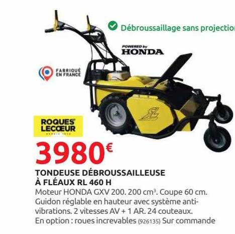 tondeuse débroussailleuse à fléaux rl 460 h roques lecceur