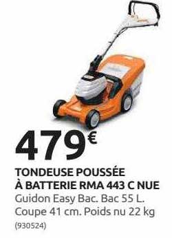 tondeuse poussée à batterie rma 443 c nue stihl