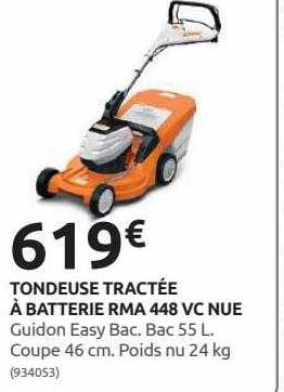 tondeuse tractée à batterie rma 448 vc nue stihl