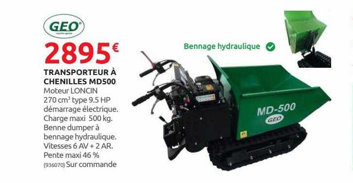 transporteur à chenilles md500 géo