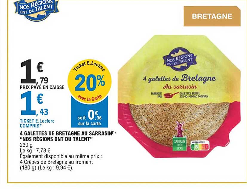 4 galettes de bretagne au sarrasin "nos régions ont du talent"