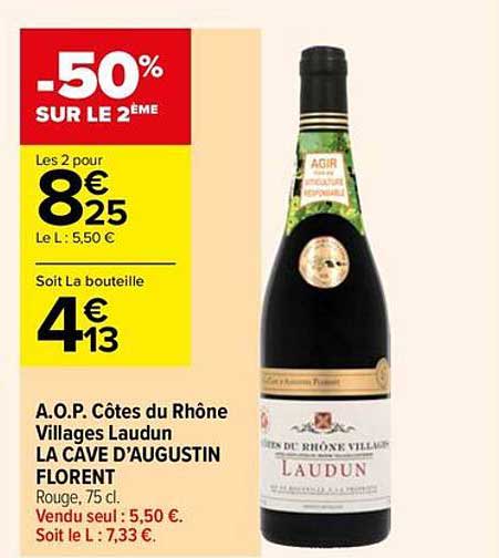 a.o.p. côtes du rhône villages laudun la cave d'augustin florent