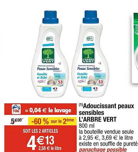 adoucissant peaux sensibles l'arbre vert