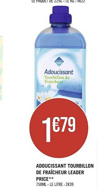 adoucissant tourbillon de fraîcheur leader price