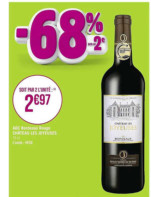 aoc bordeaux rouge château les joyeuses