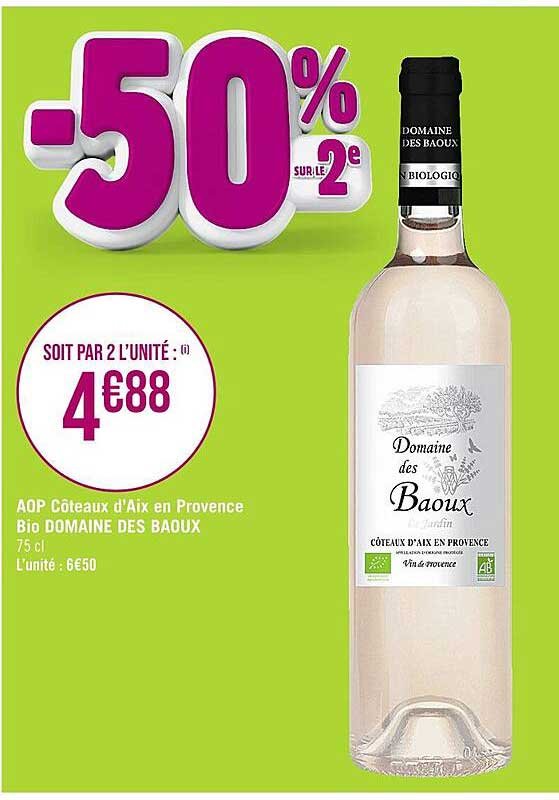 aop côteaux d'aix en provence bio domaien des baoux