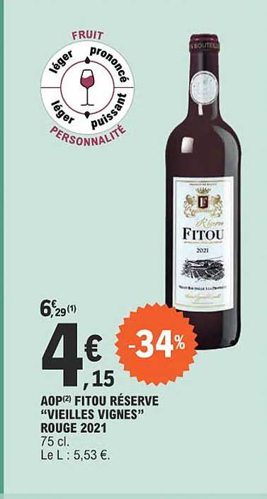 aop fitou réserve "vieilles vignes" rouge 2021