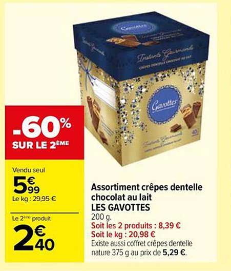 Assortiment Crêpes Dentelle Chocolat Au Lait Les Gavottes